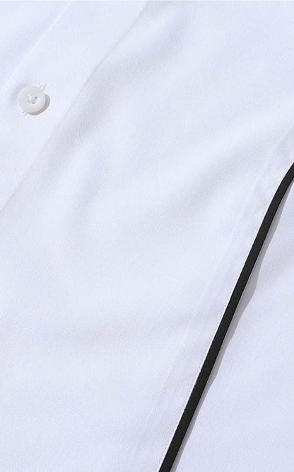 WIAI Men's White Stretch Cotton Blend Casual Shirt