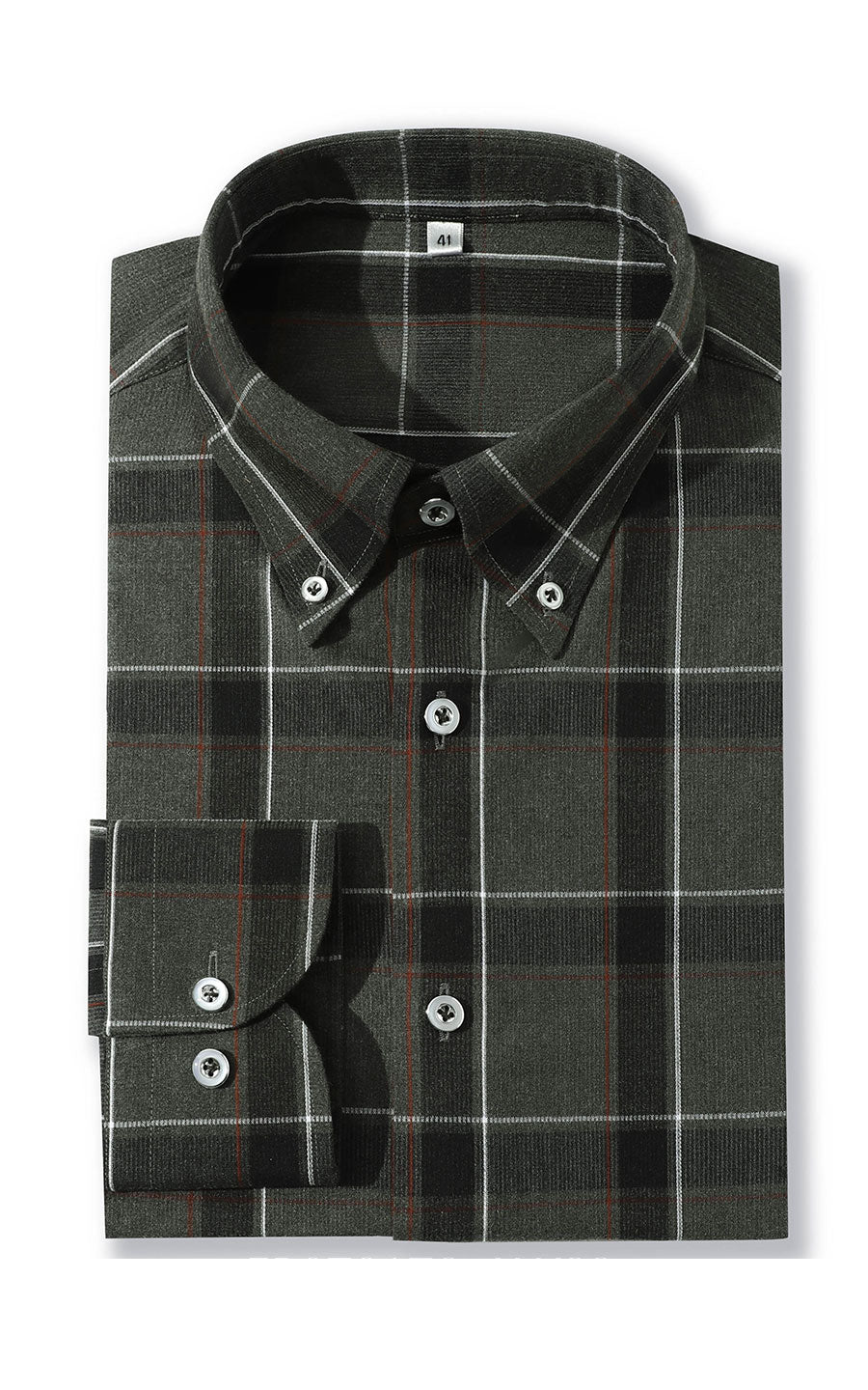 Men's custom dress shirt - gray flannel grid weave