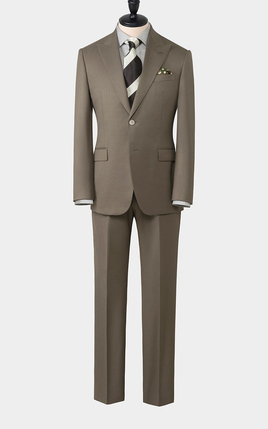 Tailored online dark gray brown twill suit custom fit