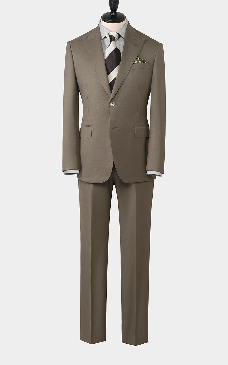 Men's Dark Grey-Brown Suit Set - Custom Tailored Twill