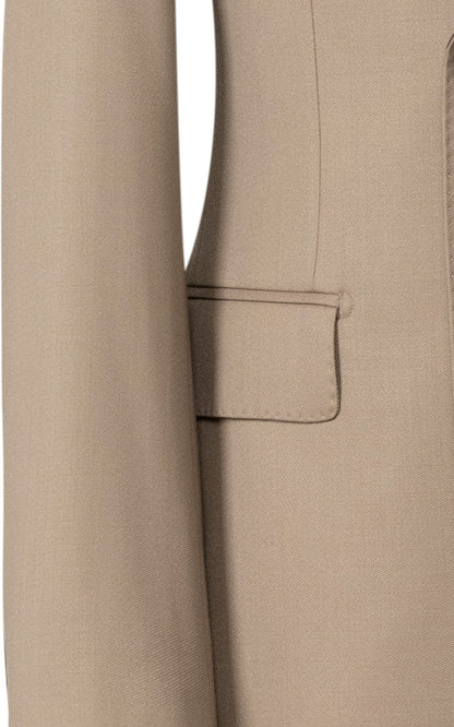 Brown Twill Blazer Pocket Display - Half Canvas Construction Detail