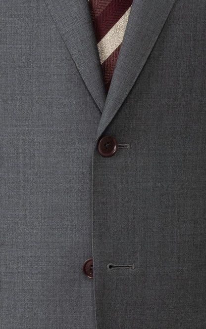 Medium grey twill suit fabric texture custom tailored