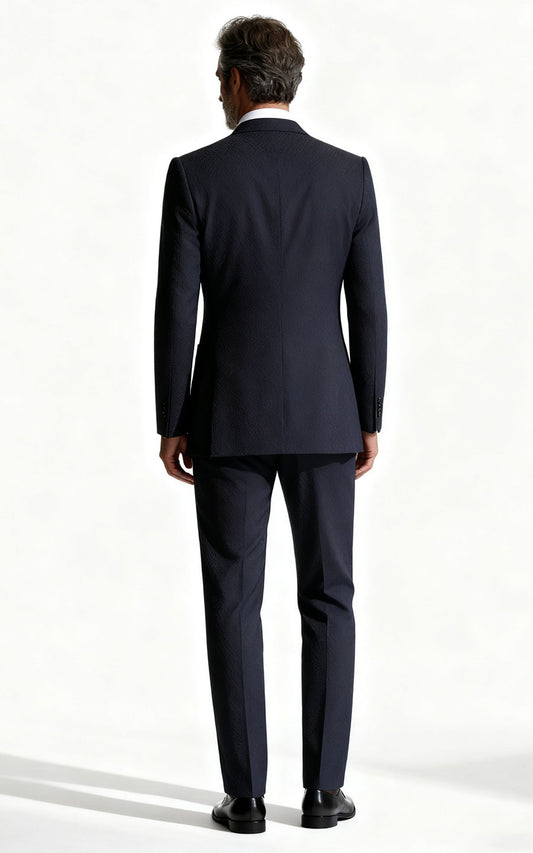 Navy Blue suits custom Wool Suit - Tailored Men's Formal Set