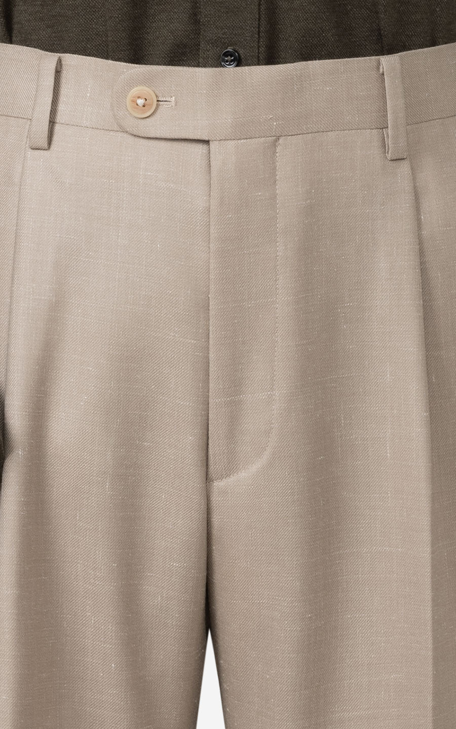 Custom Khaki Twill Pants Side - Tailored Fit Style