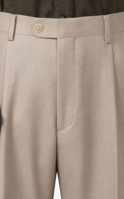 Custom Khaki Twill Pants Side - Tailored Fit Style