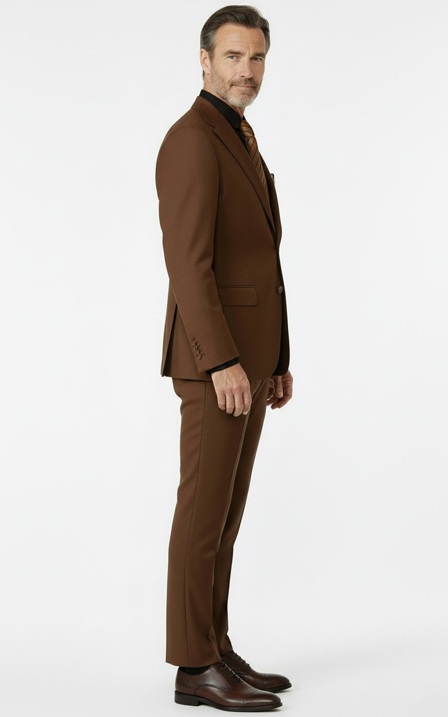 Custom Brown Suit Set Men Formal Business Tailored