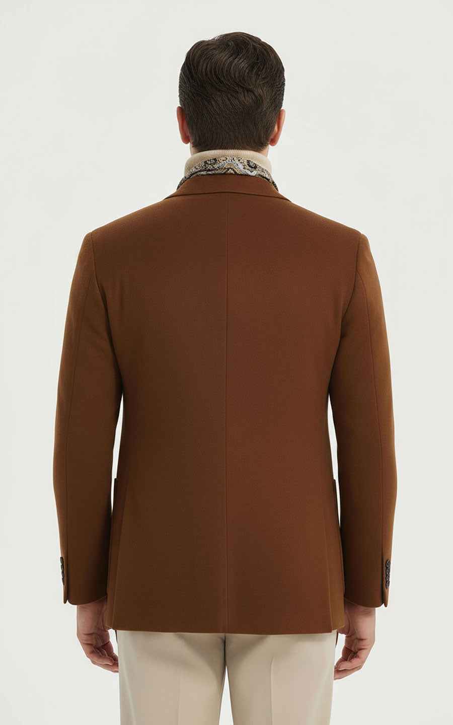 Men's Wool Blazer Classic Brown Tailored Fit