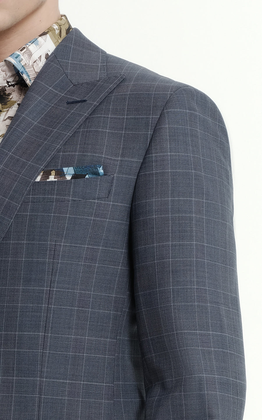 Fog Blue Custom Tailored Mens Suit Set Business Two Piece