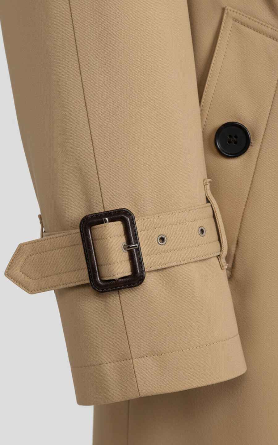 Men's Beige Double-Breasted Business Casual Custom Trench Coat