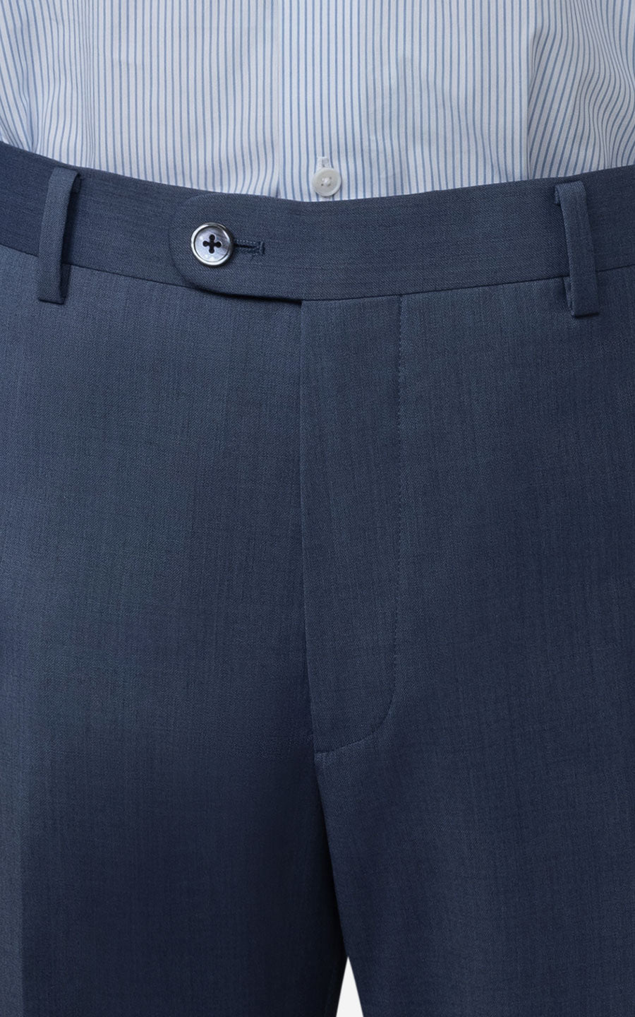 Custom Light Blue Suit Pants Side - Twill Wool Trousers