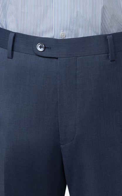 Custom Light Blue Suit Pants Side - Twill Wool Trousers