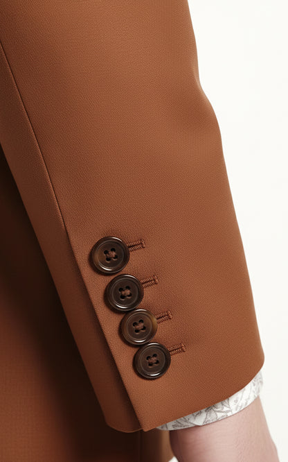 Caramel Tailored Suit Men Business Formal Two Piece Set