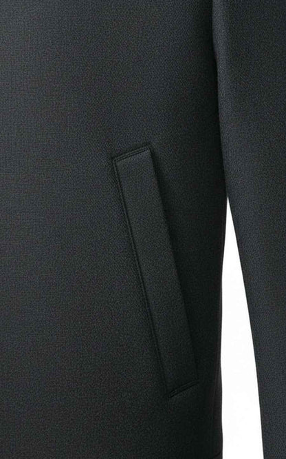 Charcoal Grey Tailored Zip Jacket for Men Business Casual