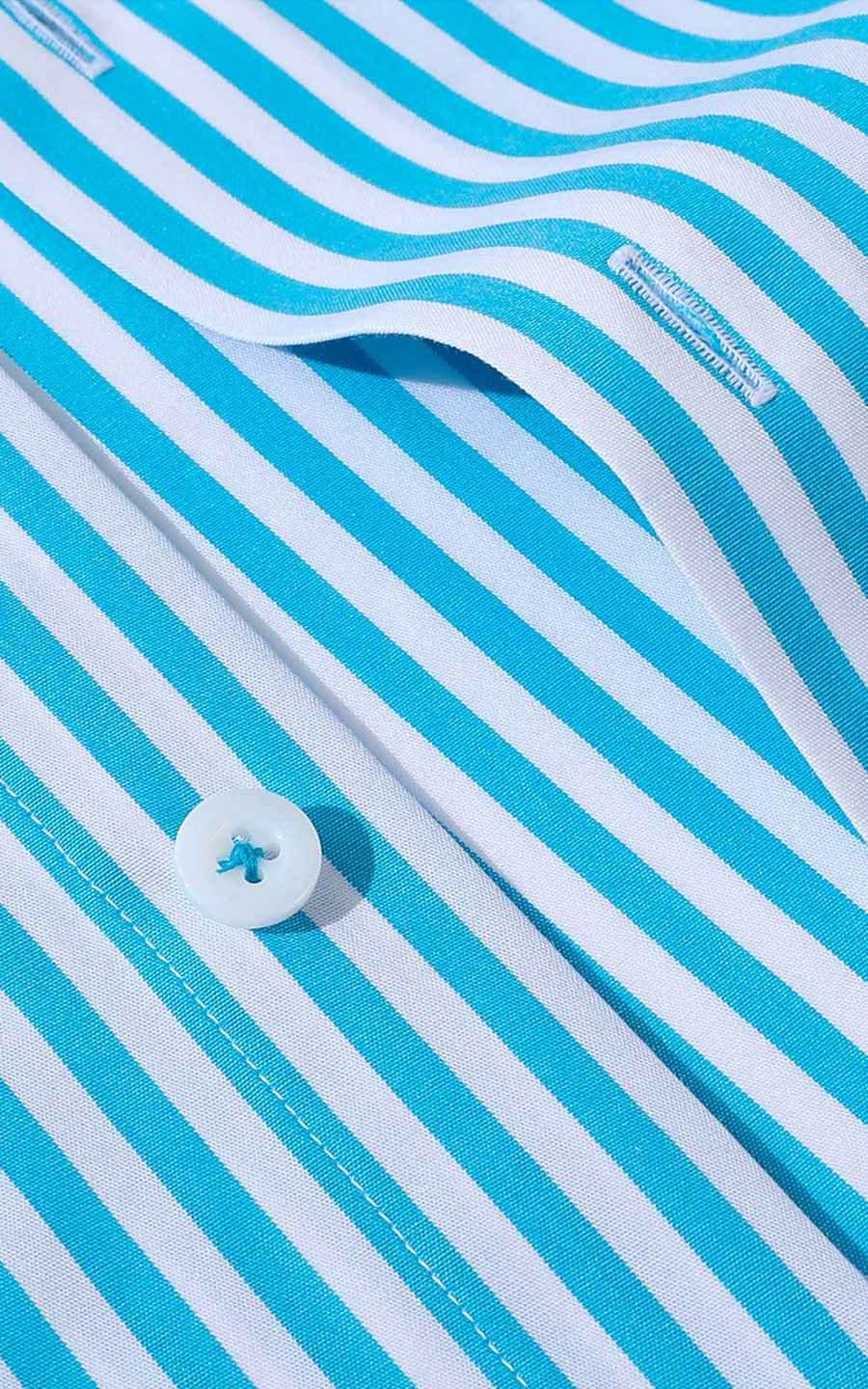 Custom Misty Blue Cotton Dress Shirt - Tailored Fit