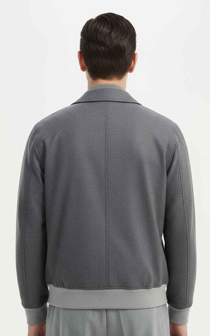 Premium Men's Jacket - Gray Zip-Up Style