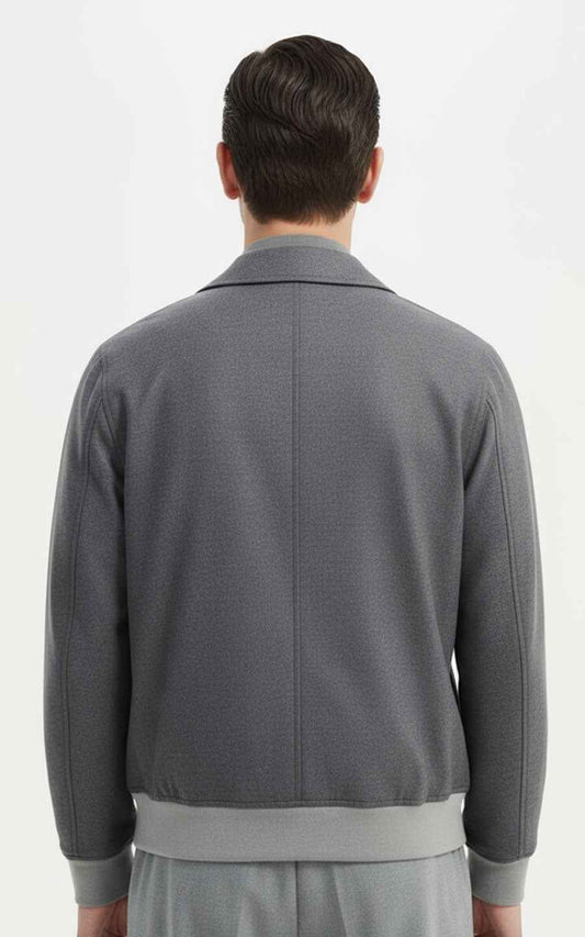Premium Men's Jacket - Gray Zip-Up Style