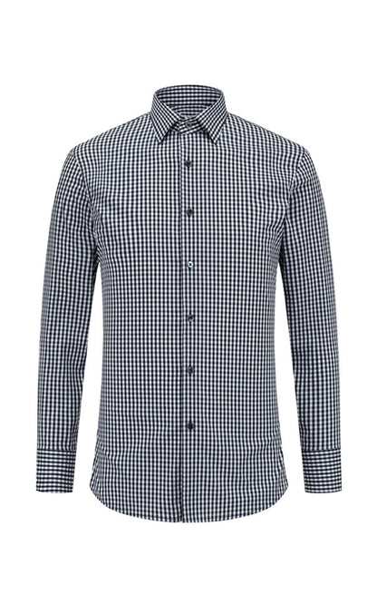 Men's Ivy Grey Check Casual Shirt - Custom Fit