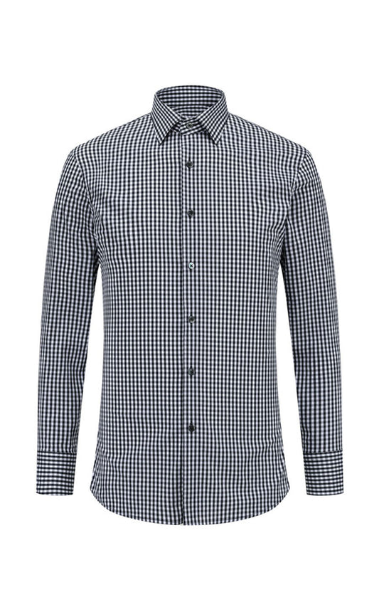 Men's Ivy Grey Check Casual Shirt - Custom Fit