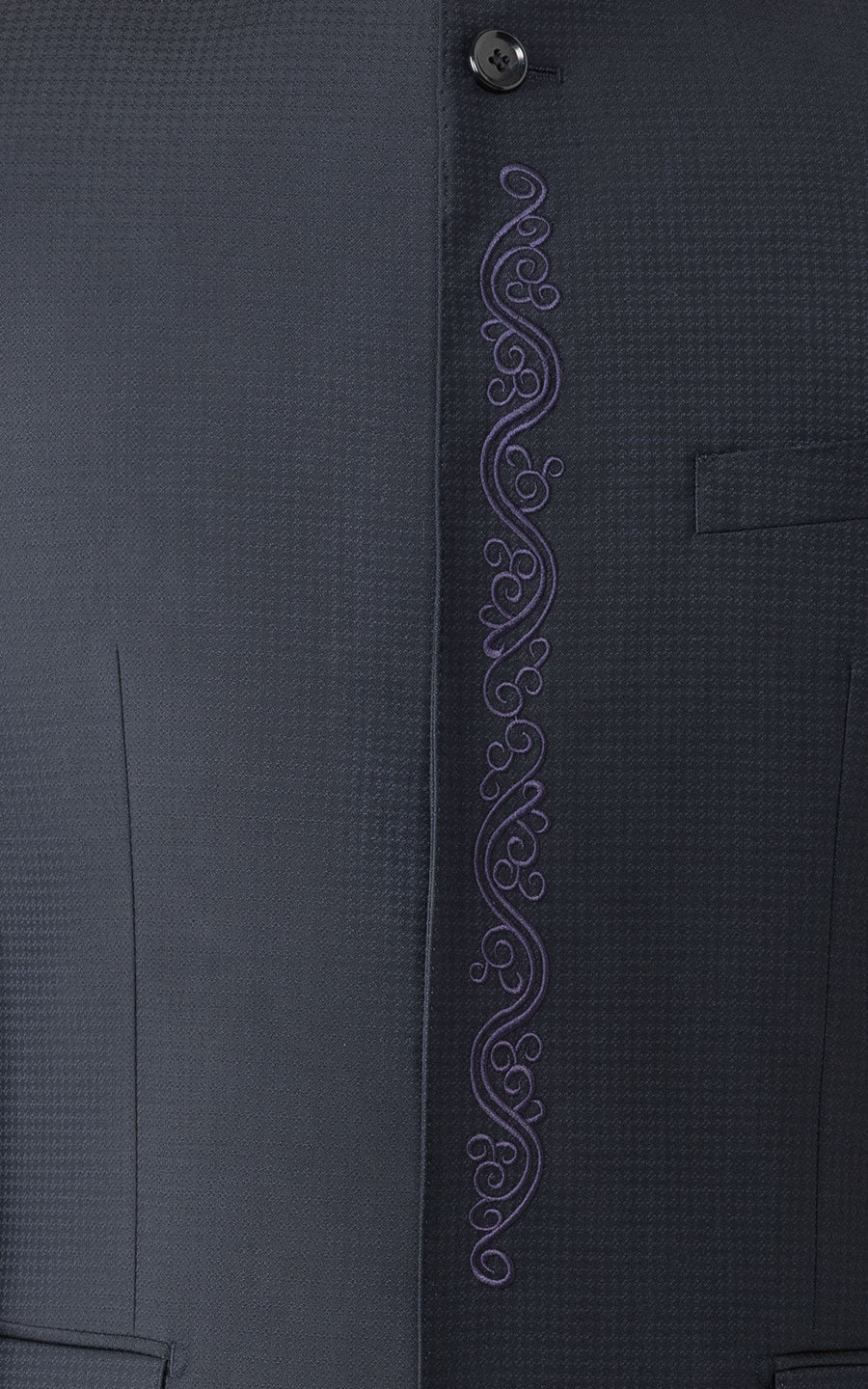 Navy Check Blazer Buttons - Half Canvas Construction