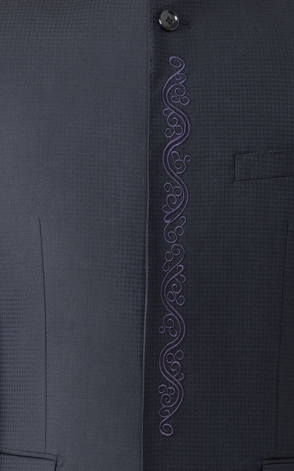 Navy Check Blazer Buttons - Half Canvas Construction