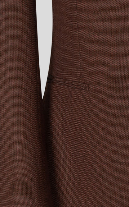 Man wearing brown custom tailored wool blazer