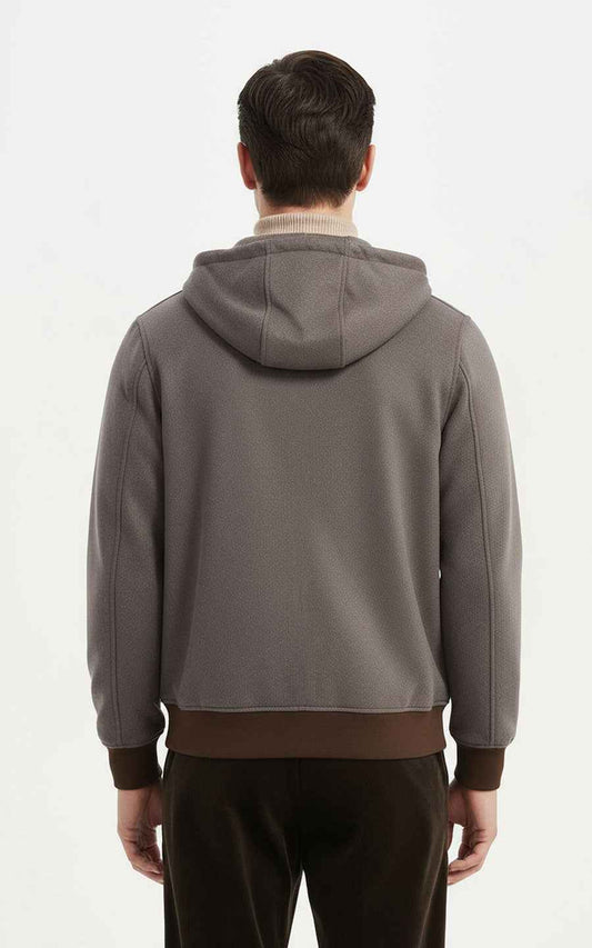 Men's Premium Hooded Bomber Jacket - Gray