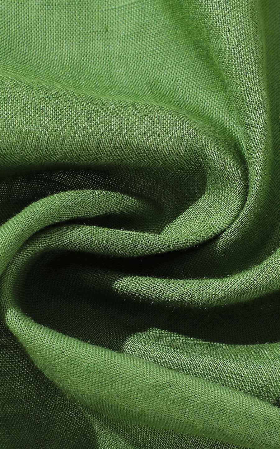 Men's Casual Shirts Forest Green Linen Casual Shirt - Custom Fit