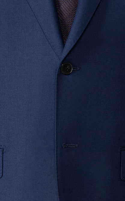 Dark blue business suit fabric texture notch lapel