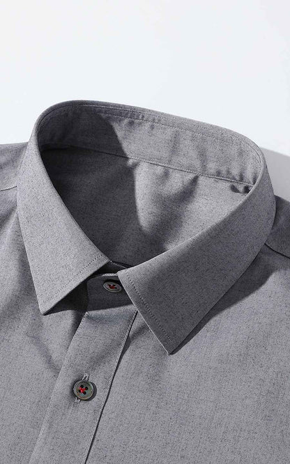 Custom Gray Textured Business Dress Shirt - Tailored Fit