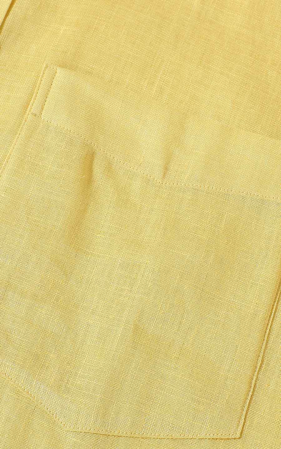 Rich Yellow Linen Long Sleeve Casual Shirt - Louisville