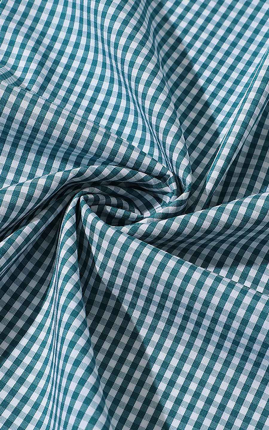 Men's casual shirt custom made Fashion green and white plaid