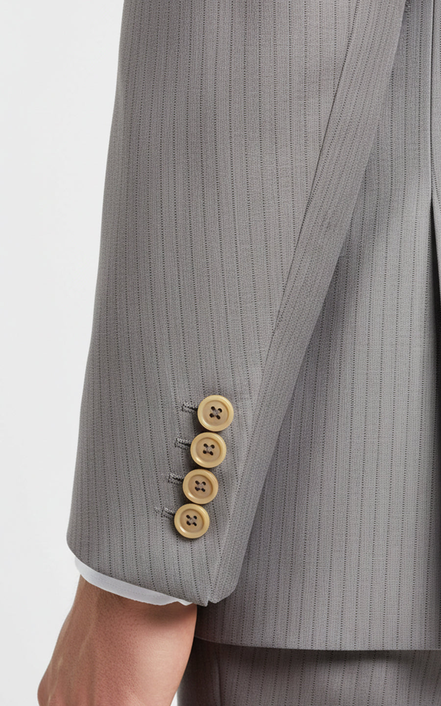 Men's Gray-Brown Striped Formal Custom Suits Set