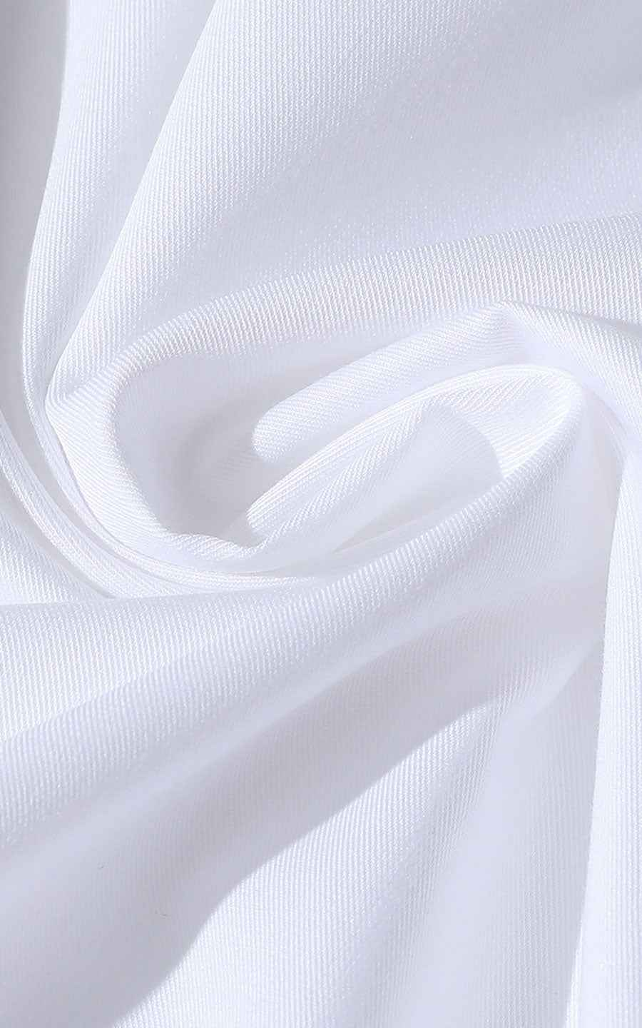Men's White Shirt with Green Embroidery - Custom Collar