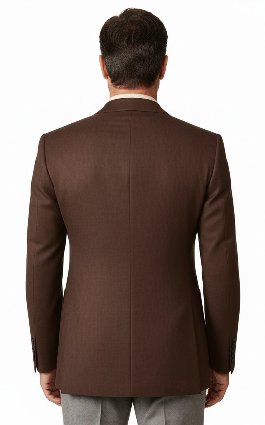 Mens Custom Tailored Dark Brown Wool Blazer