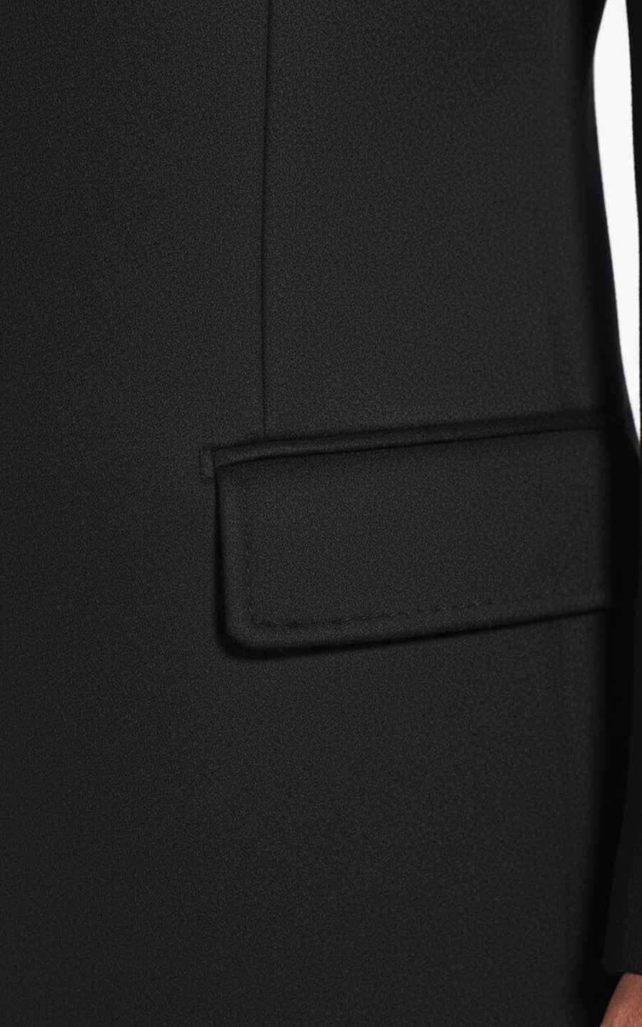 Custom Black Wool Blend Men's Casual Overcoat