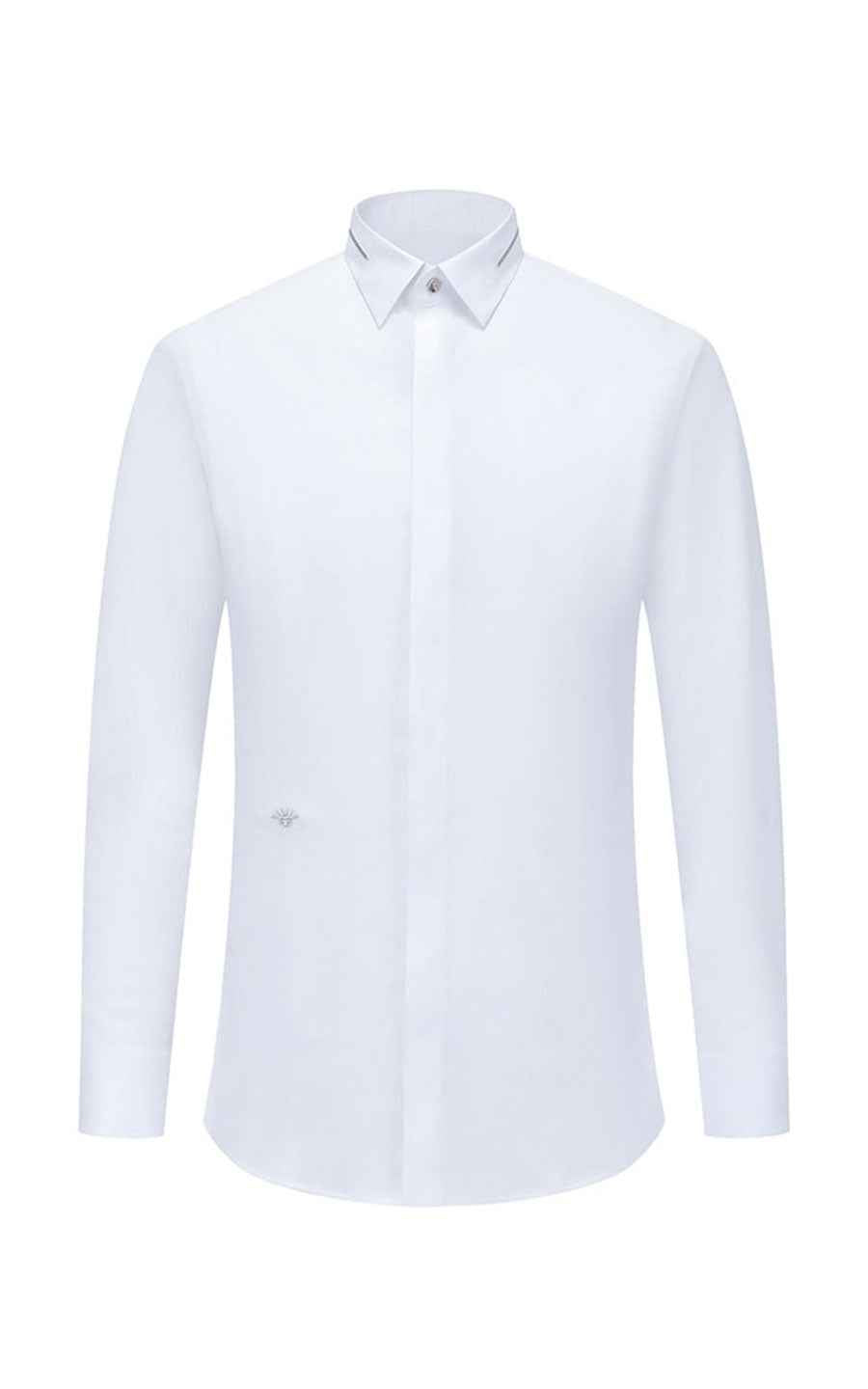 Custom White Men's Tailored Dress Shirts - Personalized