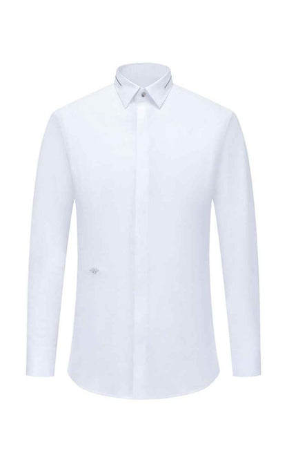 Custom White Men's Tailored Dress Shirts - Personalized