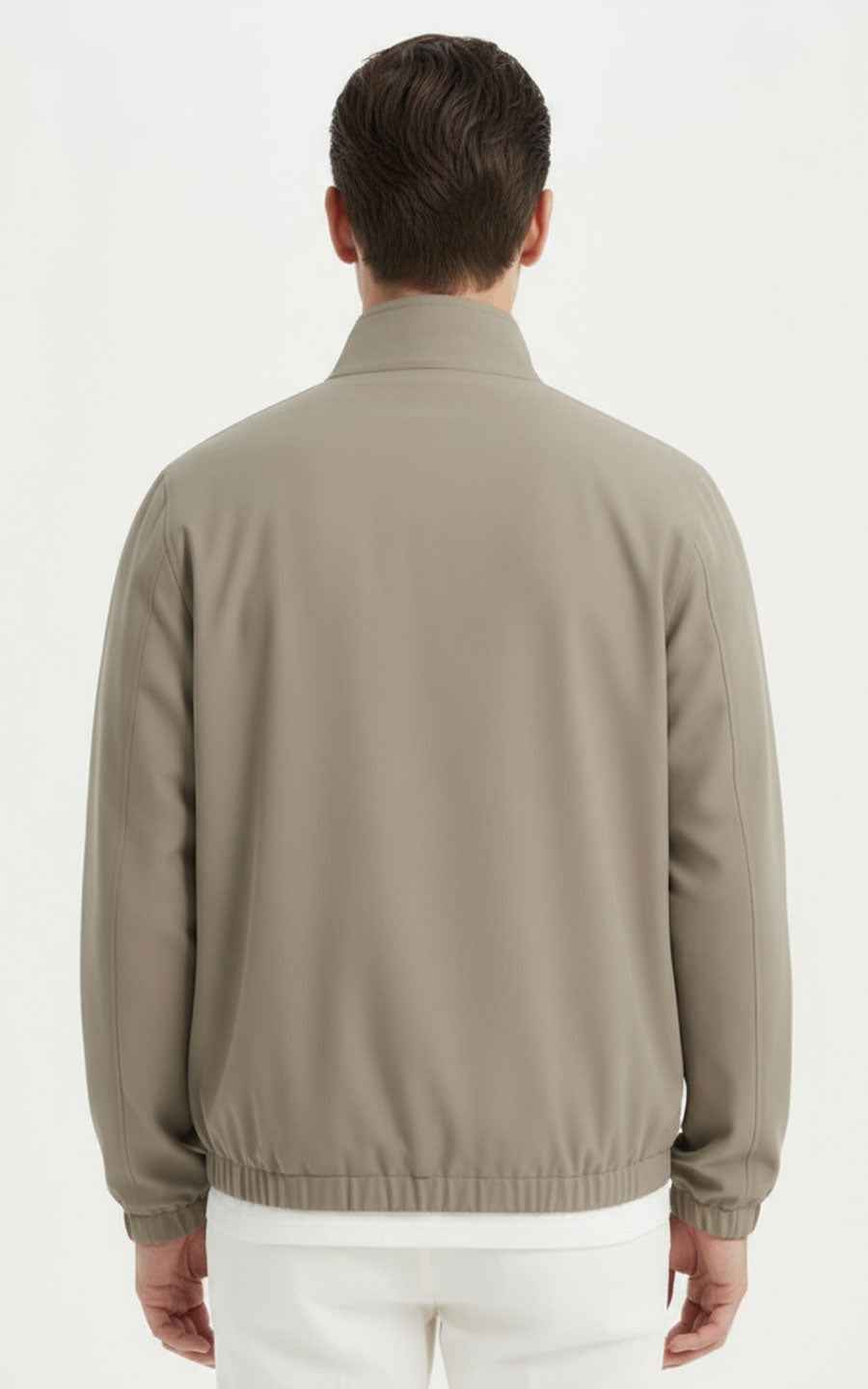 Bomber Jacket Men Classic Beige Casual Outerwear