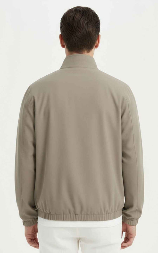 Bomber Jacket Men Classic Beige Casual Outerwear