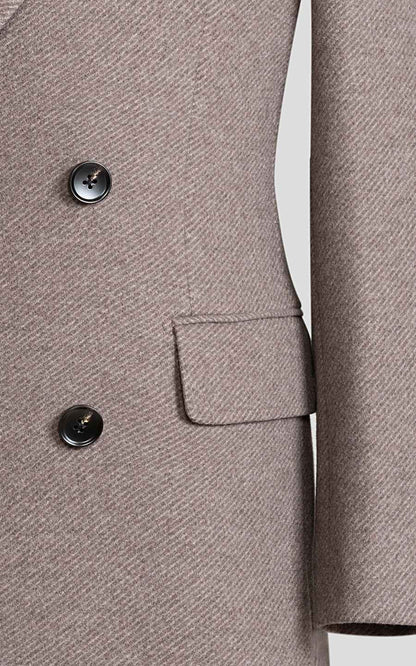 Men's custom overcoat double-breasted light brown autumn/winter