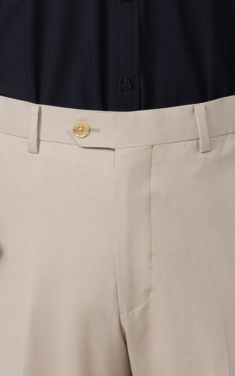 Custom Beige Suit Pants Side - High Elastic Tailored Fit