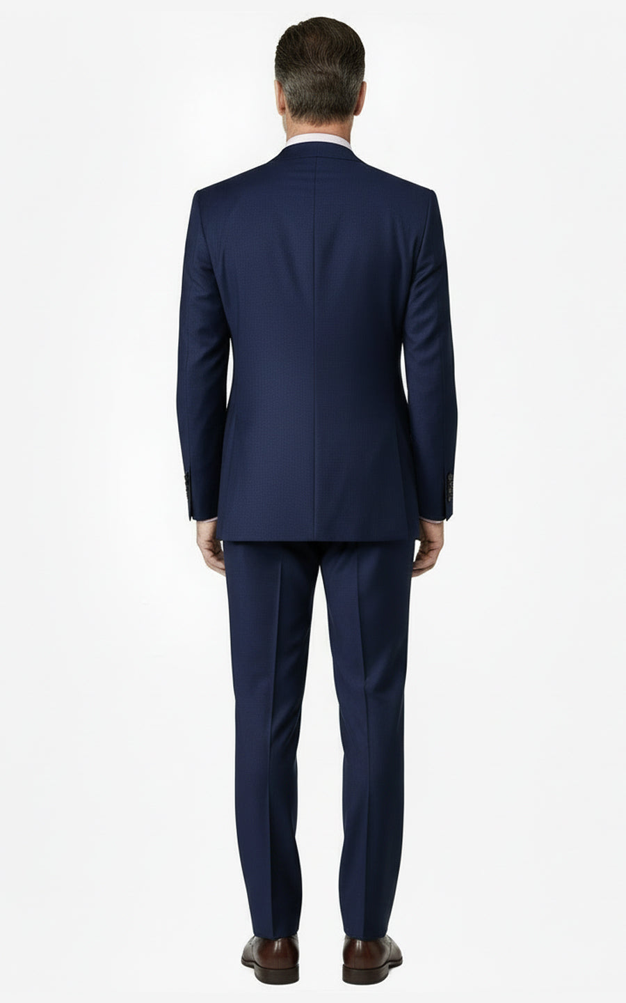 Fit Business Formal Tailored Dark Blue Custom Suit Set Men