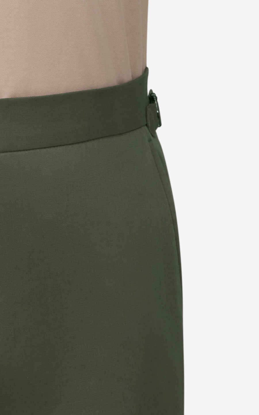 Premium Dark Olive Wool Suit Pants - Professional Men's