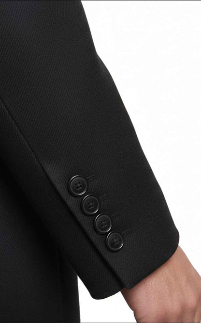 High-end custom black wool men's casual overcoat