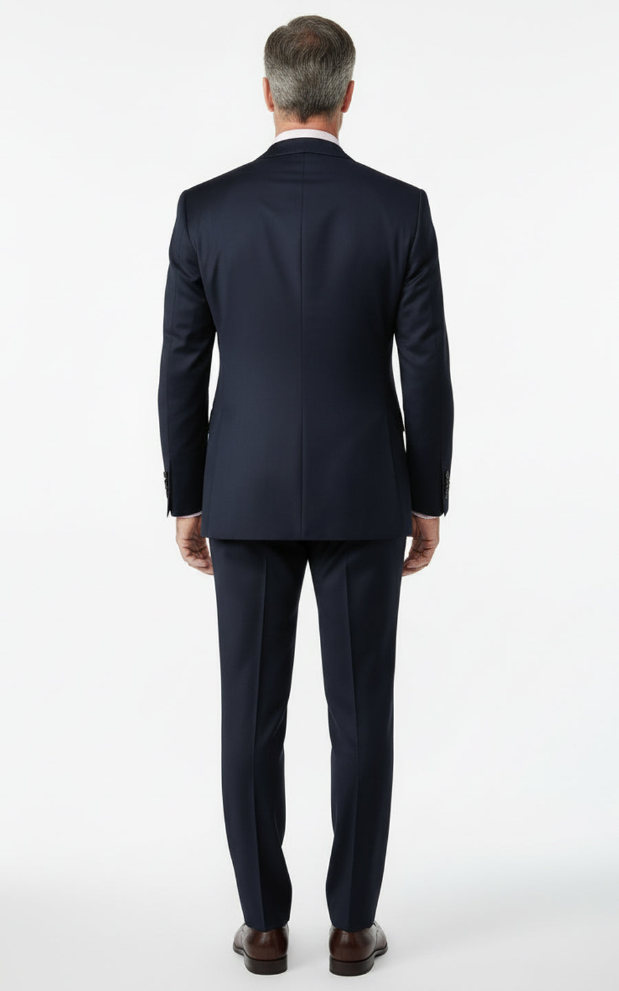 Tailored Men Navy Blue Silk Custom Business Suit Set