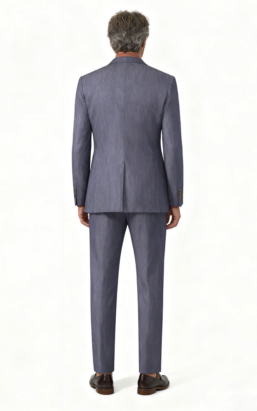 Men's Online Suit custom Gray-Blue Wool Business Suit Set