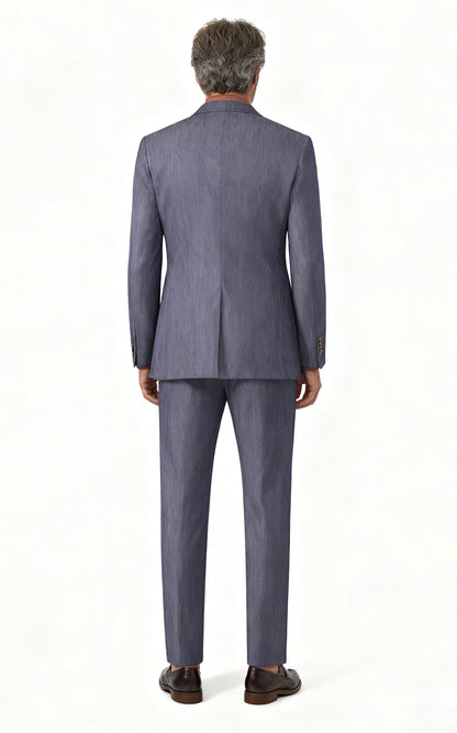Men's Online Suit custom Gray-Blue Wool Business Suit Set
