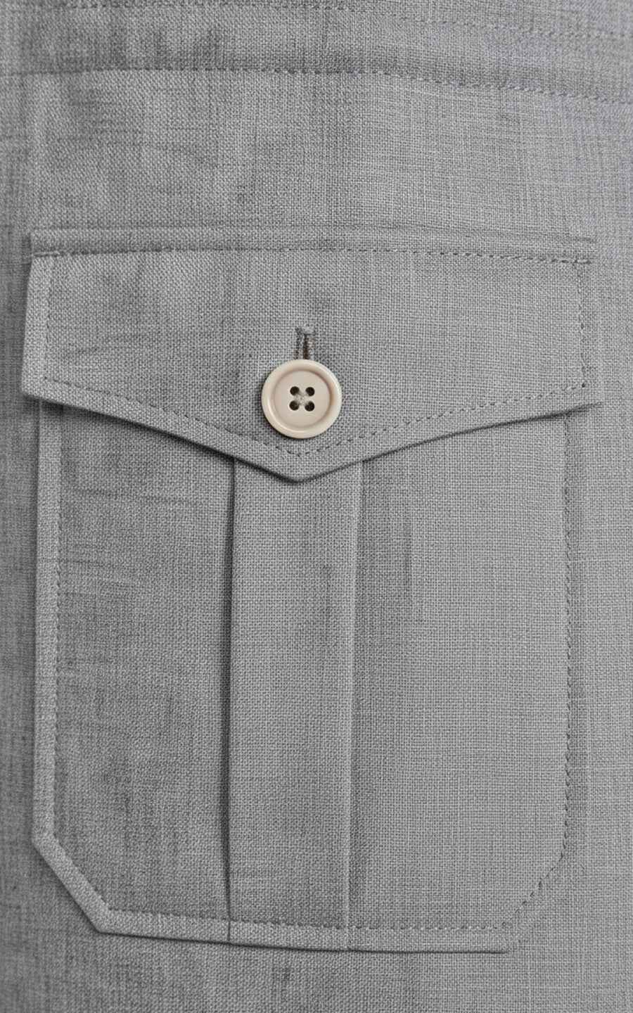 Men's Gray Four-Pocket Custom Trench Coat Hunting Casual Coat