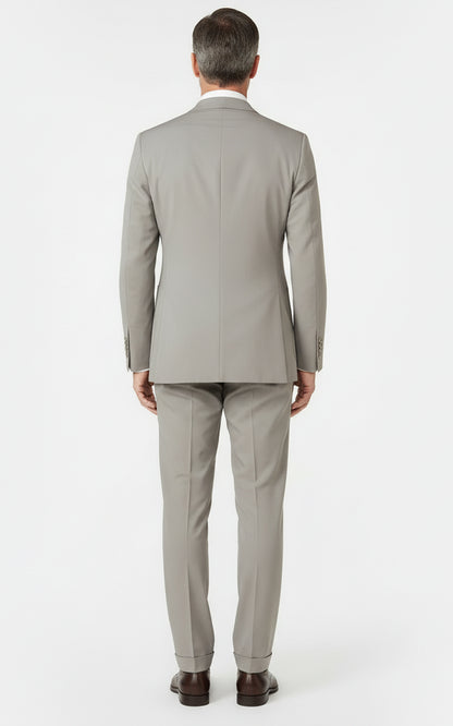 Premium Beige Wool Custom Suit Set Men Business Formal