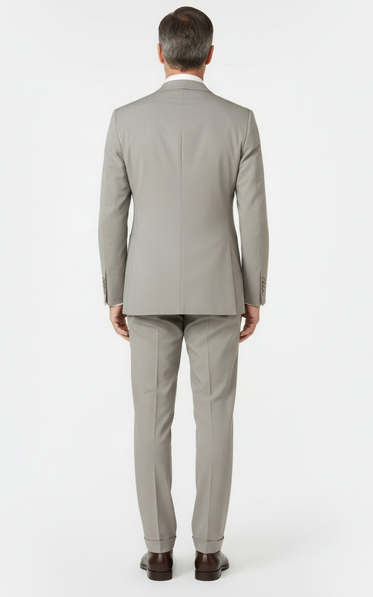 Premium Beige Wool Custom Suit Set Men Business Formal